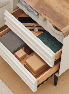 木床头柜现柜代简约卧室储物矮柜家用质小型床收纳柜边家用95423