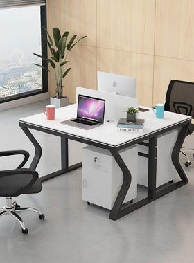 职员办公桌电脑桌员工2/4/6人卡位现代简约办公椅KBP座组合屏/风