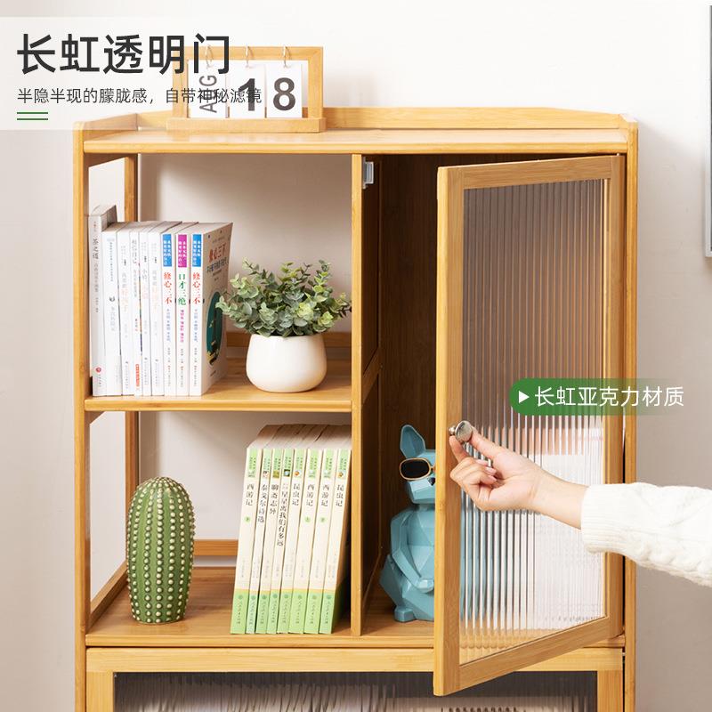 RWY书架书置物带格柜门储物柜一体子柜展示柜落地多层架客厅柜置