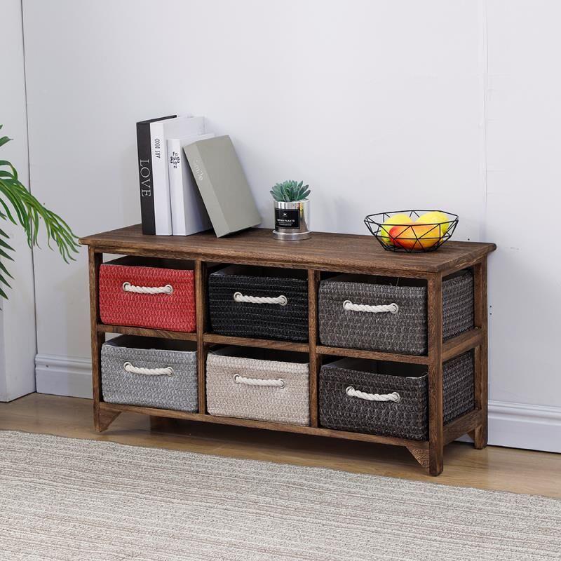 卧收式纳柜子VFU实室木床边小型简易藤编抽屉电视柜整理夹缝置柜