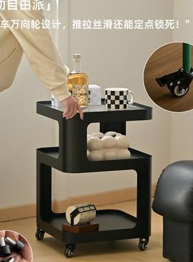 奶油风沙发边几可移边动小茶迷桌子铁几艺你推车边柜BJA侧边桌