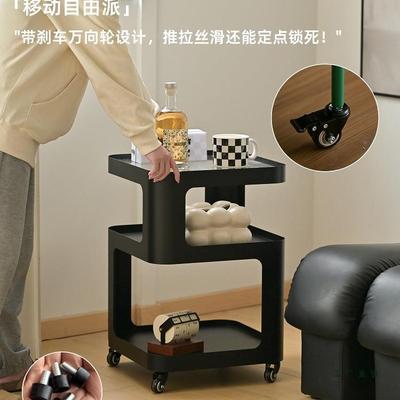 奶油风沙发边几可移边动小茶迷桌子铁几艺你推车边柜BJA侧边桌