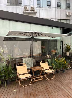 86M0单靠墙半边遮伞庭院伞户外台边侧边长方形阳伞花园太F767MSMT