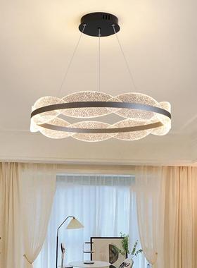 225年EBQ新室款客厅亚克力吊灯现代简约简圆0形极卧餐厅书房LED吊