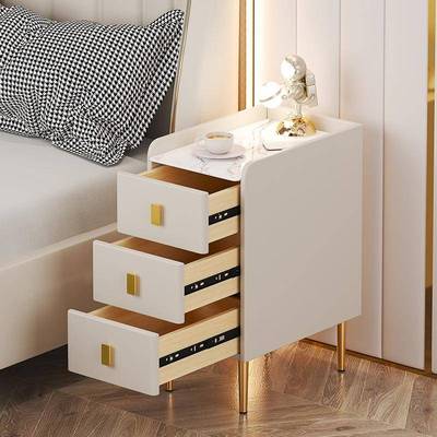 L$超小型床头柜简型约现H代家用卧窄室小户88146岩板两抽三抽屉实