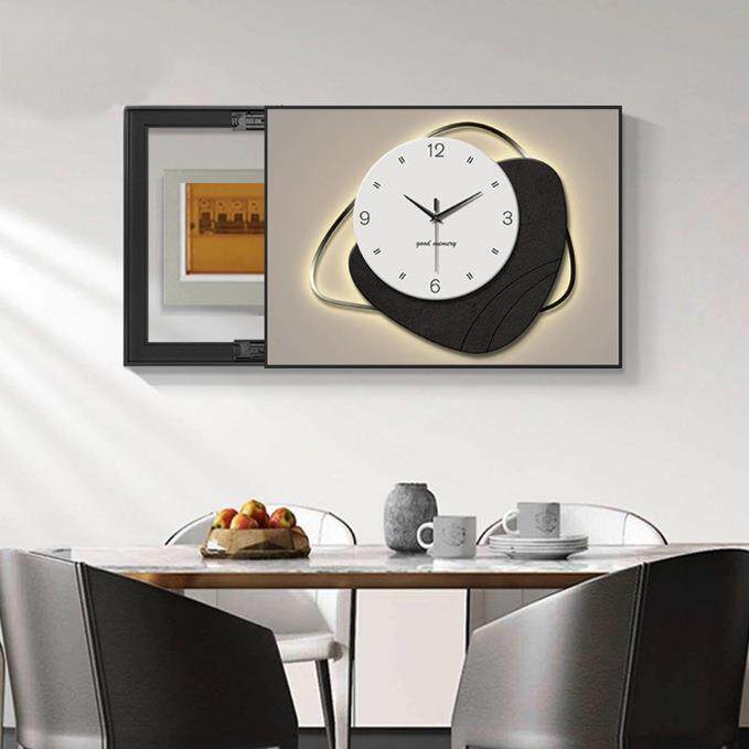 电免箱装饰画打孔现代简约遮挡箱厅开关电表表盒配电85331客箱电