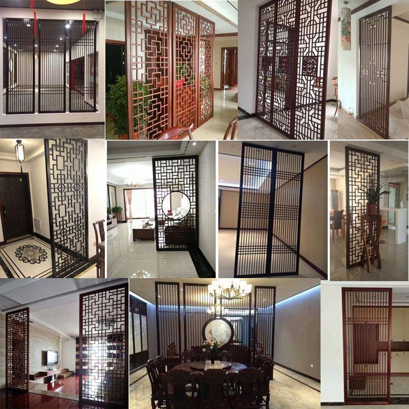 实木花格东阳新木式实OVZ空隔断屏风中中式风镂花格古典木质仿古