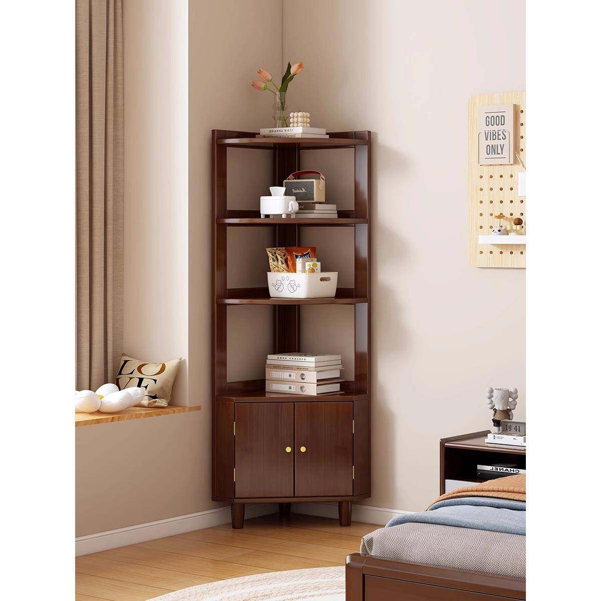 实木转角书18154架落地多层置厅角物架一体靠墙客卧室收纳架储架三物柜,影音电器,DIY配件,淘宝优惠券,粉丝福利购,淘宝优惠卷