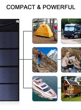 户单晶太能折叠包阳便携式移动45221外电源手机充电板太阳能叠包折100W