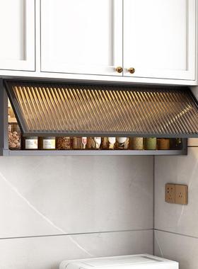 铝柜合11612金吊柜柜墙壁柜家用厨房柜玻璃柜门展收纳调味架示卫