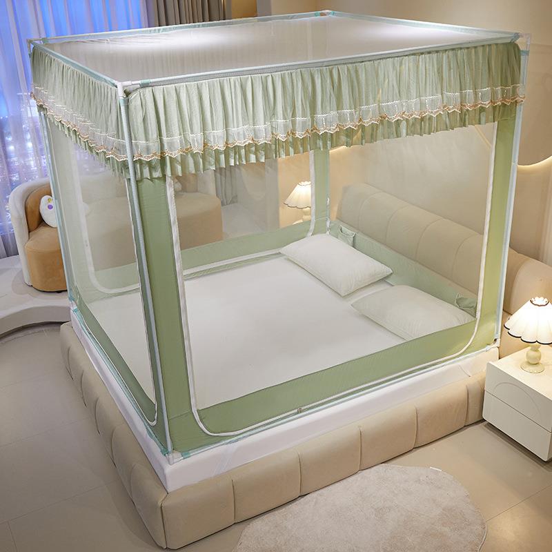 新款室防摔蚊帐三开门架蚊帐全包免安帐装EWX加粗支儿童卧加密防