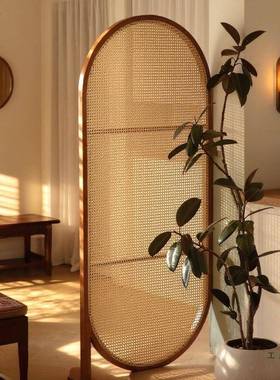 法式风隔客厅新宋藤屏编折卧室断床复中古可移动入户85903正叠对