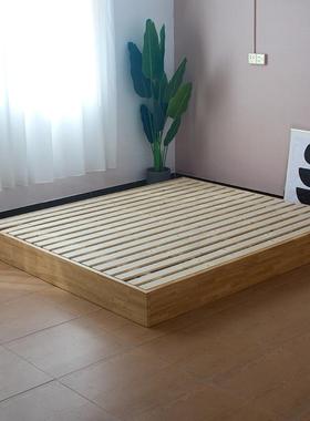 落地床日式榻榻米ZG-60374床架实台简约地矮M床木单双人1.8无床头