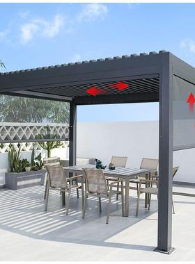 户百叶台凉外亭阳电动庭院露天花园露室外别墅铝合金遮86551棚四