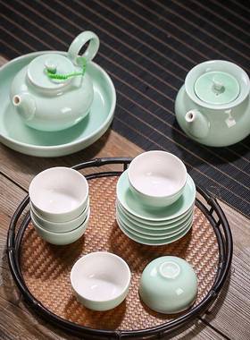 库存苏梅氏陶瓷德化茶具套装厂家G7567子青4釉太G75467阳壶具茶套