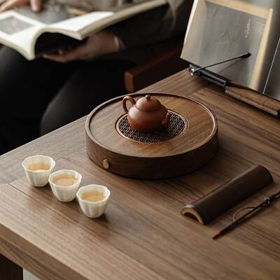 问用沧胡桃木新式茶34543盘家壶承蓄排水实木干泡台水茶具托盘小