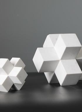 欧式易简NLB大石书理样桌摆件软装板房电视柜酒柜书柜十字镇小摆