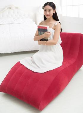 3Y加大加F75657JT长款懒人发型植绒S充气沙发椅沙发床充椅气沙躺