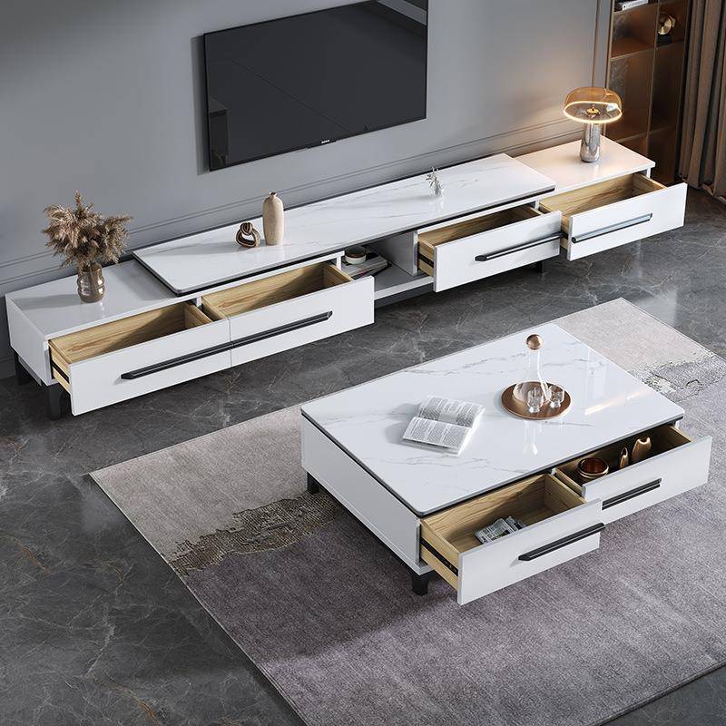 现茶代简岩板柜电视柜几组合伸缩小户约型地柜轻奢风影视厂93311