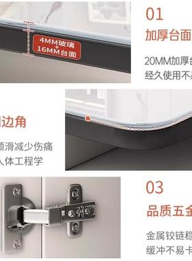 茶几CJ019307新约款岩板客厅家用茶台桌小户型子简现代玻电璃茶台