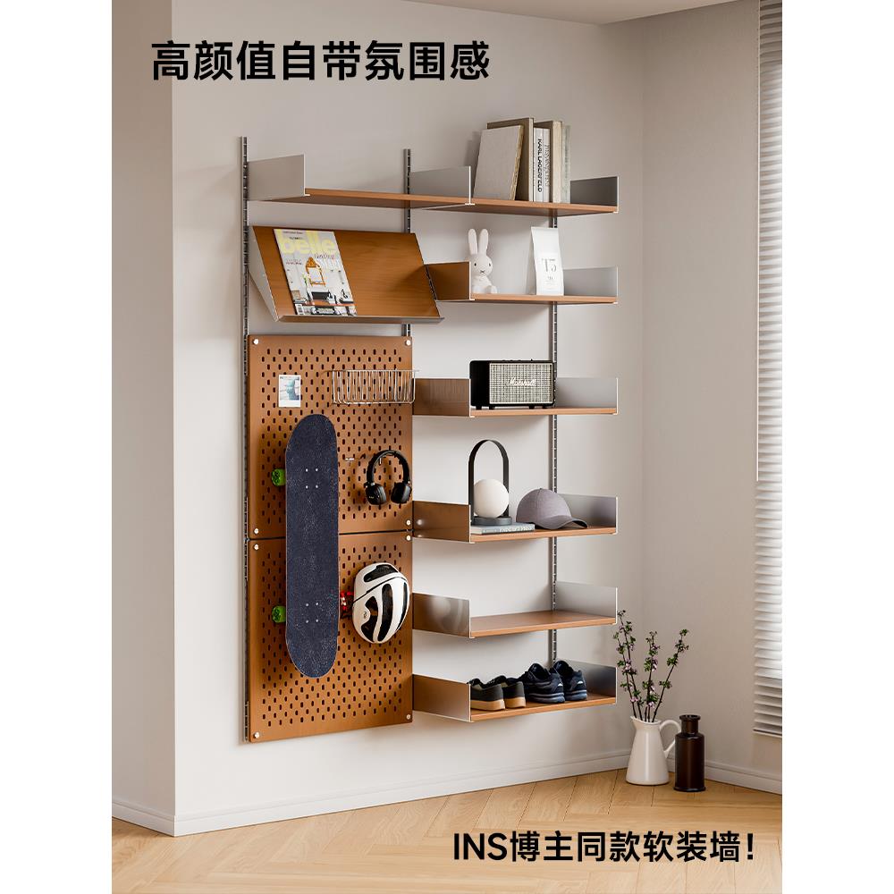 墙架上隔装板无品牌/置物架复古壁饰展示可调节挂墙收纳挂架家用