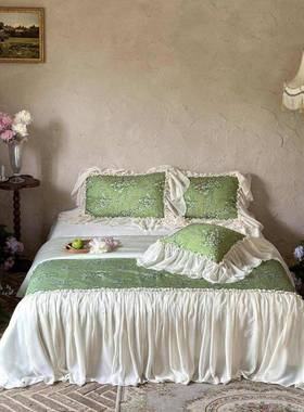 法花式复古边庄园天丝棉四件套玫瑰花用EHO丝棉床单夏被公主睡上