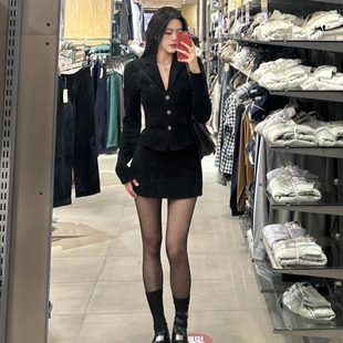 小香风套装御姐风高级感气质显瘦长袖外套女性感包臀半身裙两件套