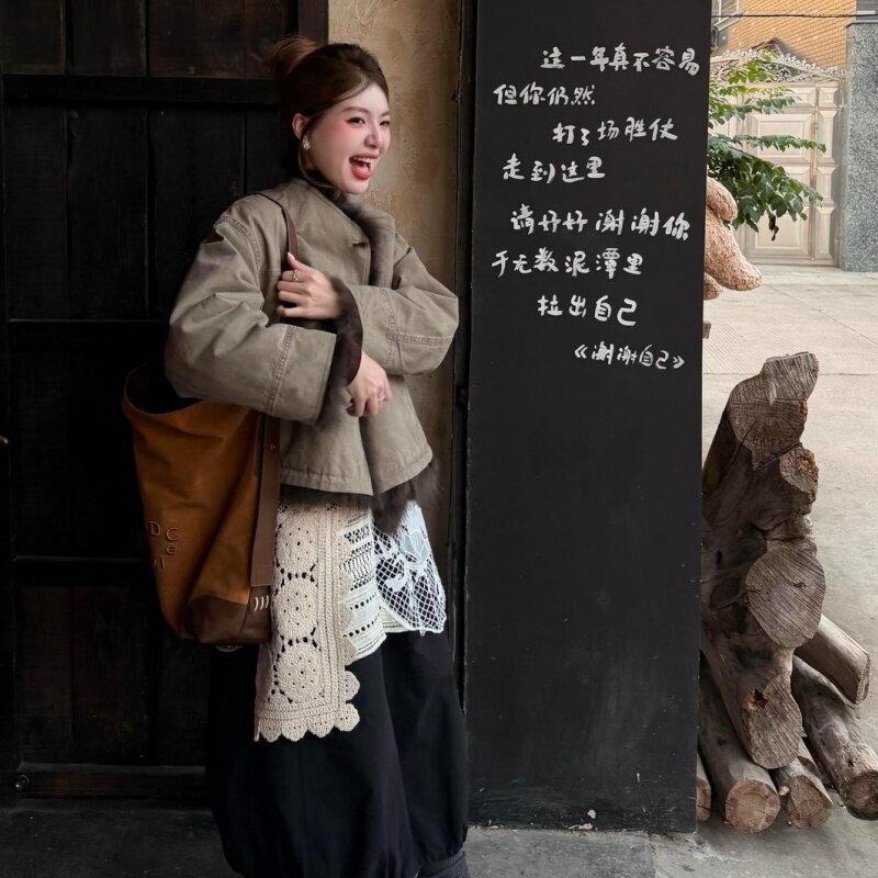 复古高级感美式气质短外套女秋冬黑色半身裙搭配蕾丝吊带裙三件套,女装/女士精品,时尚套装,淘宝优惠券,粉丝福利购,淘宝优惠卷