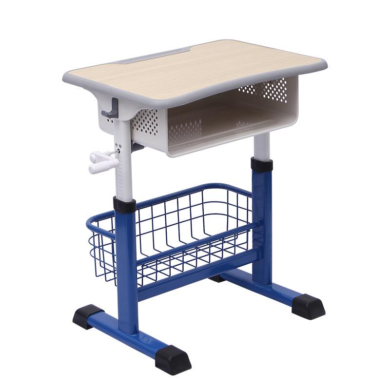 手摇中小学生学校课桌椅可升降单人培训辅导班学习桌学生儿童桌椅
