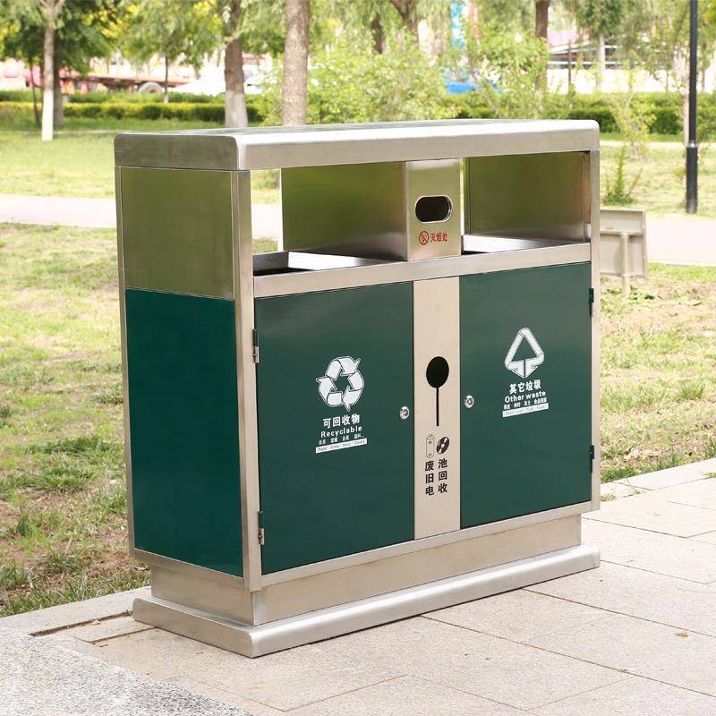 户外垃圾桶不锈钢室外公共果皮箱景区公园小区环卫分类垃圾箱