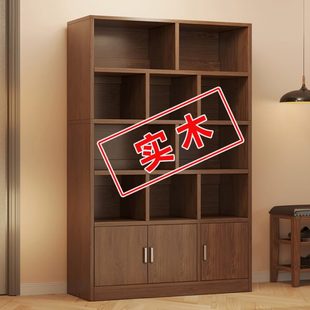 置物架书柜墙儿童靠多层学生柜子储物柜实木书架落地家用客厅收纳