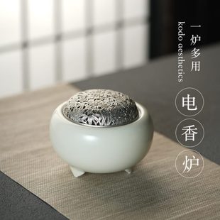 沉香插香薰电子摆件熏炉炉电加热檀香香炉直电茶室陶瓷家用熏香