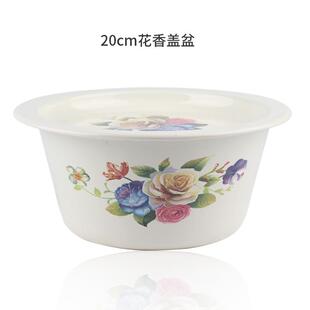 78n78n盖18 猪油盆和面 24cm带盖搪瓷洗手碗盖碗特厚盆平底碗老式