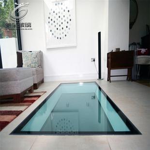 采光天井钢化夹胶玻璃表面防滑纹可过人安全栈道夹层玻璃厂家供应