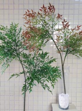 仿真植物大枝南天竹新中式家居酒店样板间景观装饰婚庆设计叶