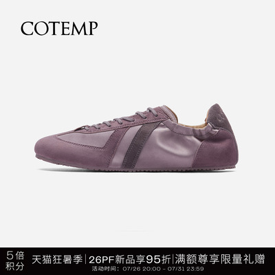 cotemp Plica 26PF新款褶皱绸缎系带休闲鞋薄底德训鞋子女
