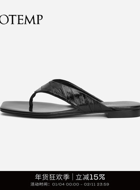 cotemp Valeria 鳗鱼皮人字拖鞋厚底分趾凉鞋小猫跟高跟鞋子女