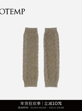 cotemp INDIGO LONG STOCKINGS 25FW经典粗针手套洗褪针织袜套女