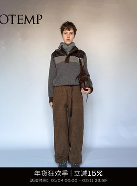 COTEMP ANTHEMIA SWEATER 25FW新款复古撞色拼接毛衣女