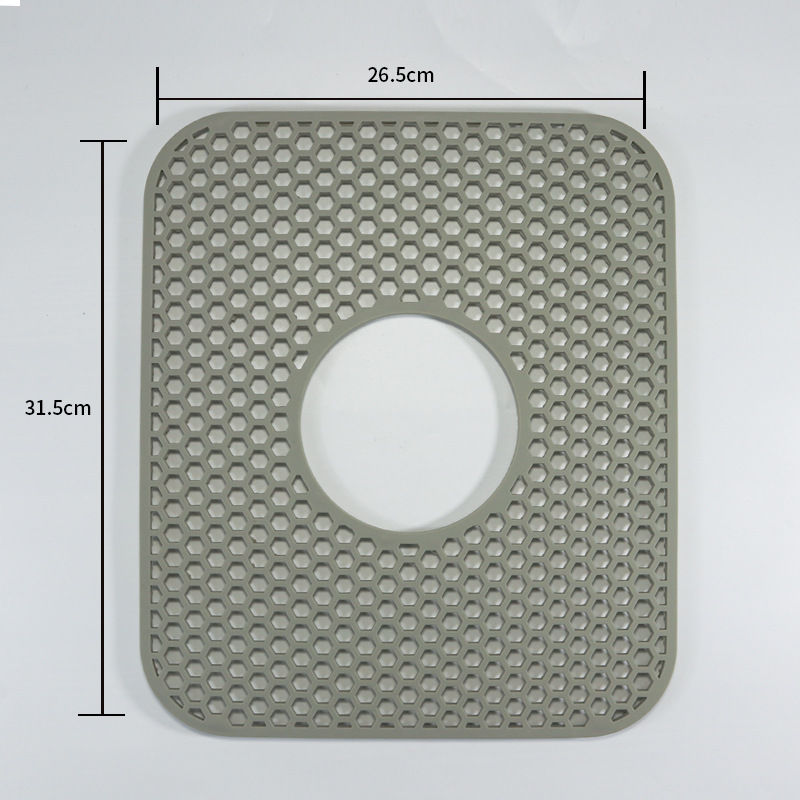 亚马逊硅胶厨房镂空水槽垫防滑隔热沥水水槽台面垫大孔沥水防滑