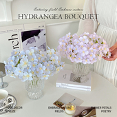 小清新绣球花仿真花假花花束客厅装 饰摆设高级餐桌花摆花花艺绢花