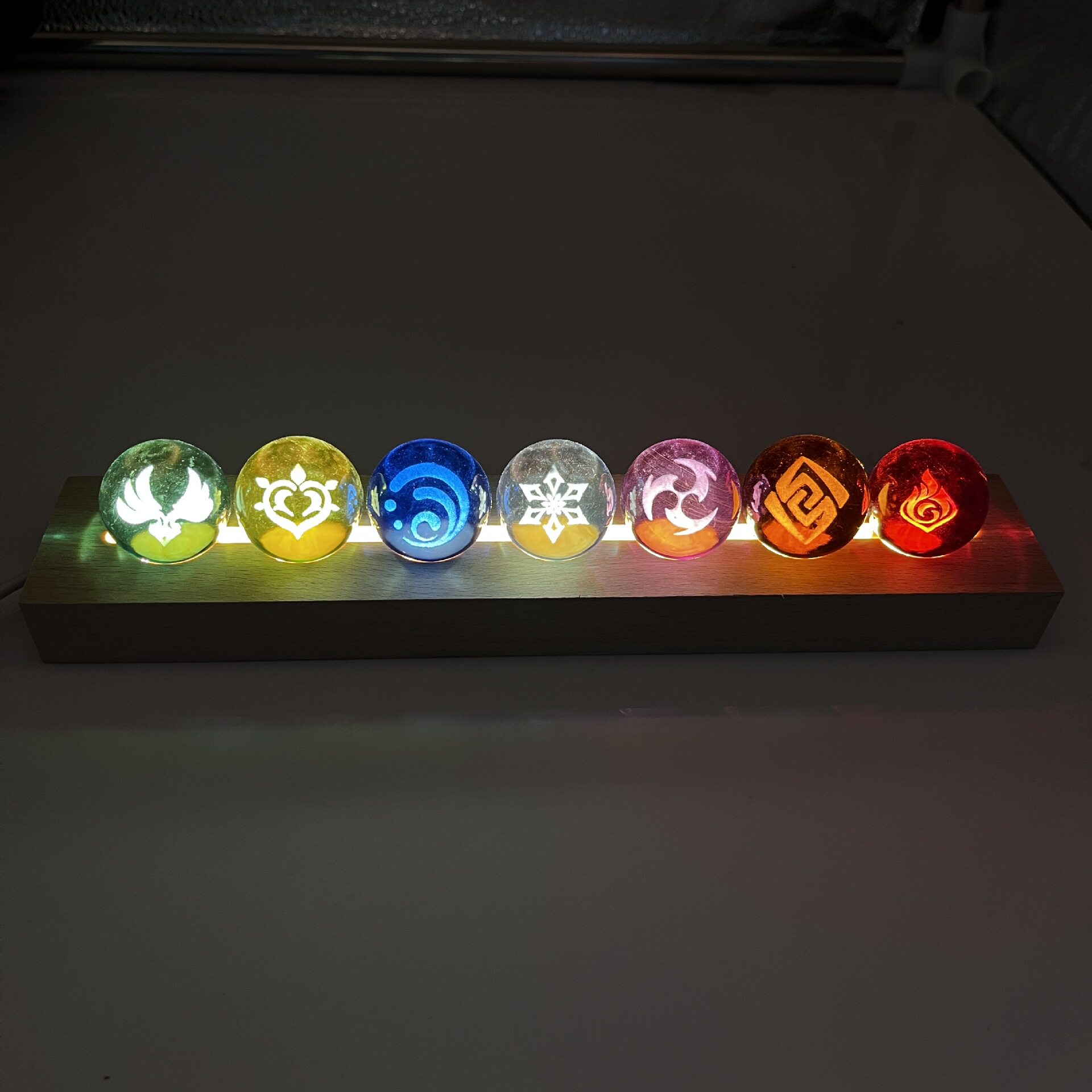 原神玻璃球小夜灯元素周边3D内雕小号立体水晶球礼物神之眼摆件
