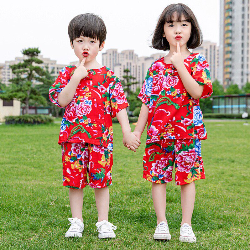 东北大花套装女童儿童衣