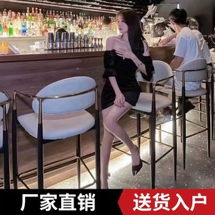 岛商用吧台椅家用酒台高脚吧凳轻奢馆靠背座椅酒吧吧台椅子高高端