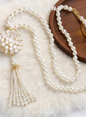 高端大气国风重工猫眼石毛衣链