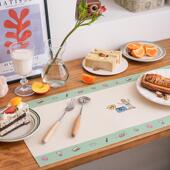 左咸敦道甜话街皮革餐垫少女心甜品装 饰学生餐垫碗碟桌垫宠物餐垫