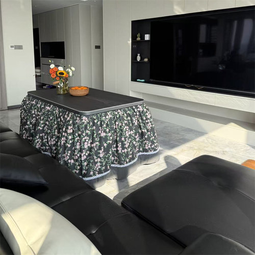 电取暖桌侧挂式滑轨拉链式烤火罩