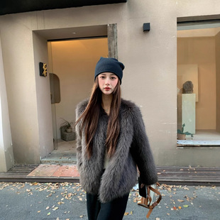 摩莱皮草主推系列一年一会毛毛外套环保仿狐狸毛女轻奢2025新款