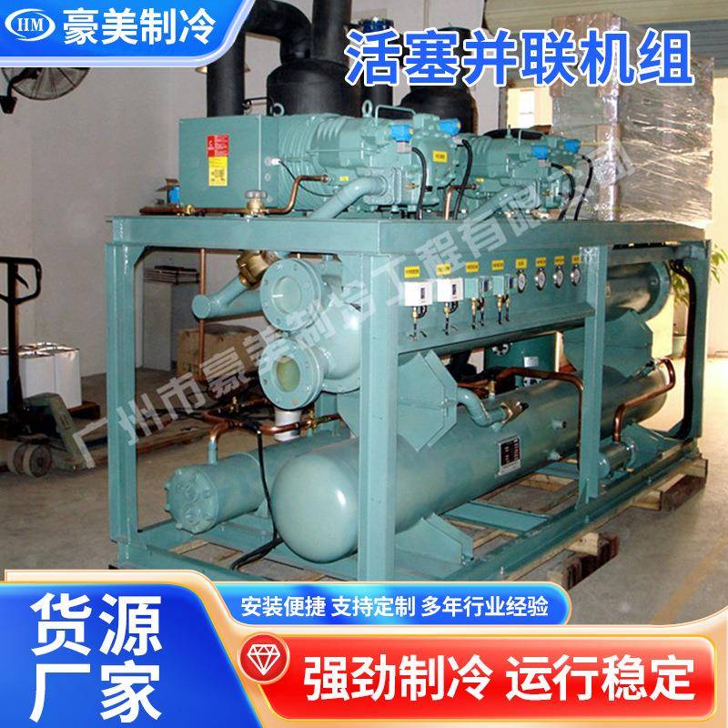 半封闭活塞并联机组空调变频冷库制冷压缩机组双级冷凝机
