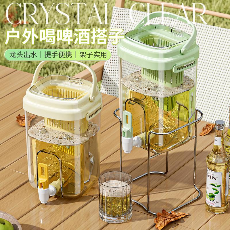 户外露营直饮冷水壶冰箱冷水壶带龙头啤酒桶冷泡茶壶水果茶饮料桶